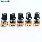 Потенциометр WH148, 1K 10K 20K 50K 100K 500K Ом, резистор 3 Pin, линейный конический роторный потенциометр для Arduino с крышкой, ручка WH148, 10 шт.