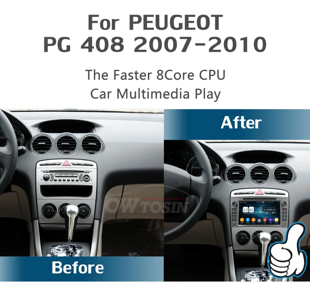 " ips Восьмиядерный 4 Гб ОЗУ+ 64 Гб ПЗУ Android 9,0 автомобильный DVD радио gps для peugeot 408 308 308SW 2007-2011 DSP CarPlay Parrot BT стерео