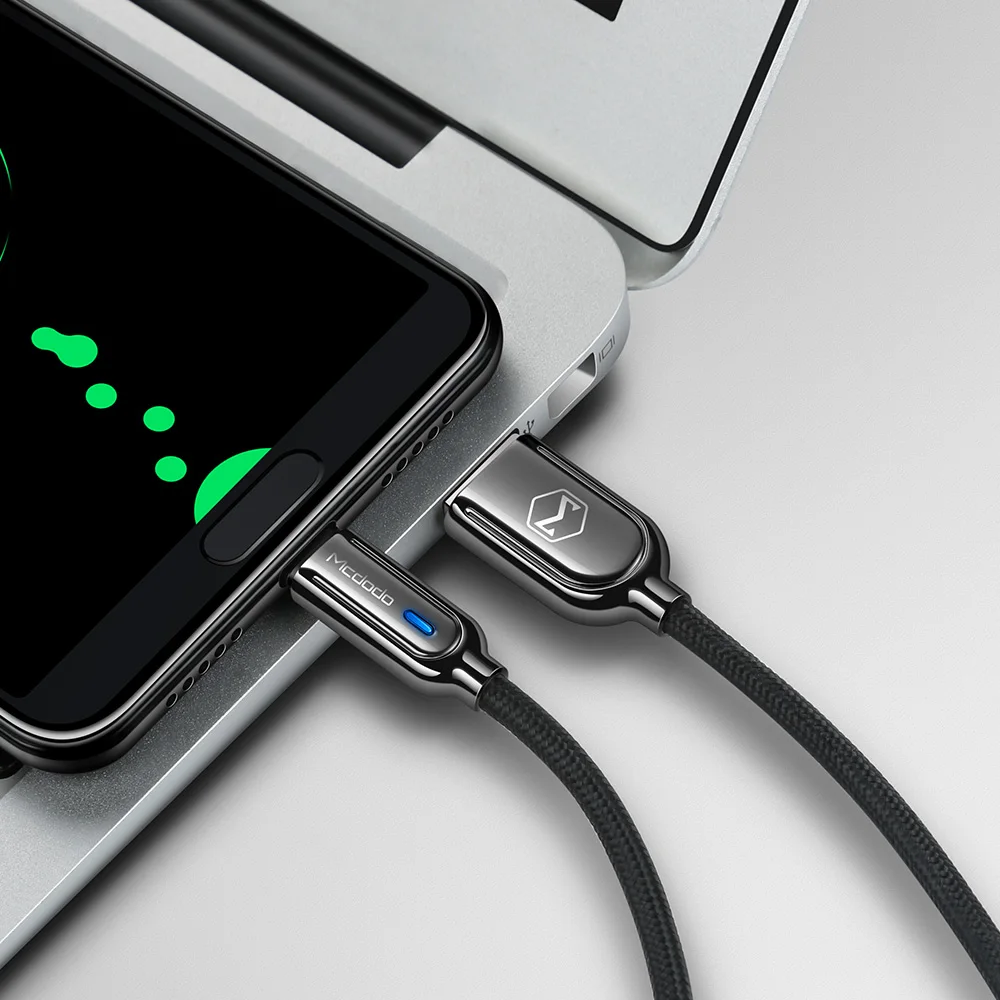 10 шт./лот Mcdodo usb type C 3A Авто отсоединить кабель для samsung Galaxy S10 S9 Быстрая зарядка для HUAWEI телефон USB C зарядное устройство - Цвет: Type C Black