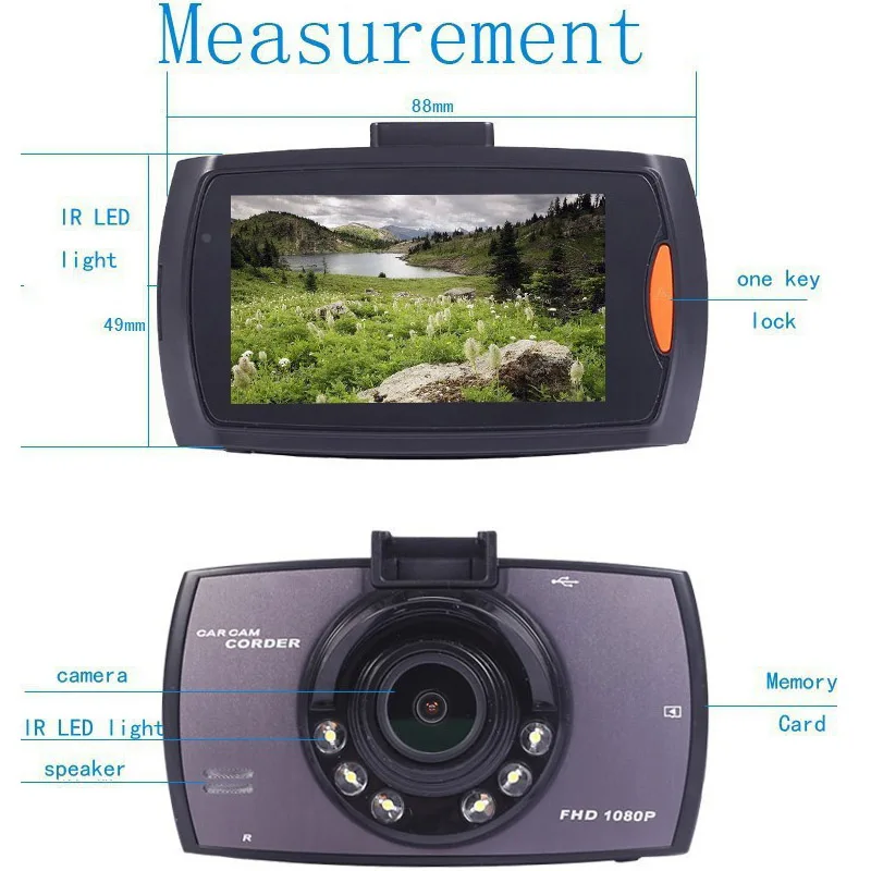 G30 HD 1080 P Камеры Автомобиля 2.7 &quotАвтомобильный Видеорегистратор 140 Градусов