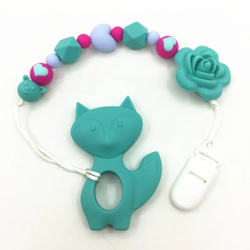 Силиконовые Прорезывания Зубов лиса Ожерелье детские зубы ожерелье Жираф.