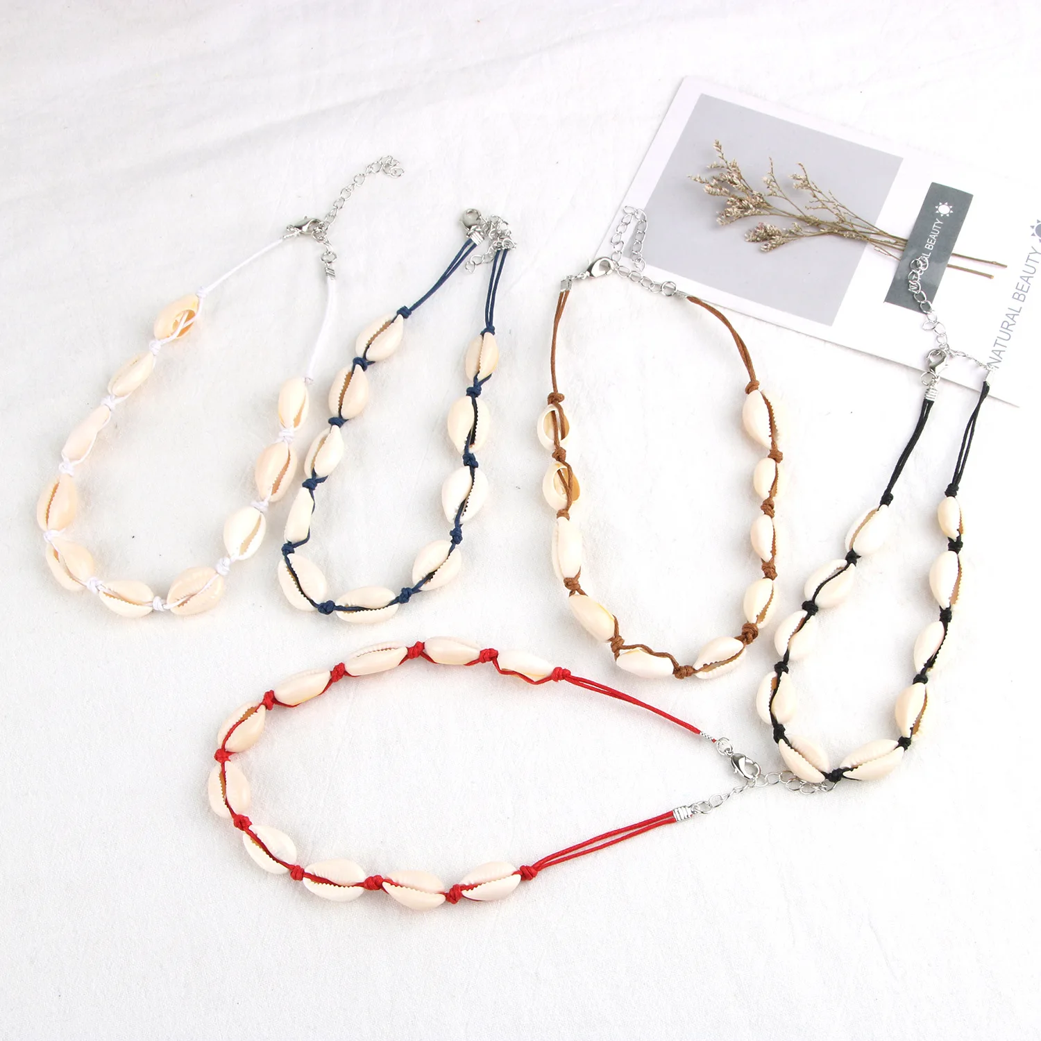 Ожерелье Boho Seadog Женское из натуральных ракушек простое ожерелье шоколада