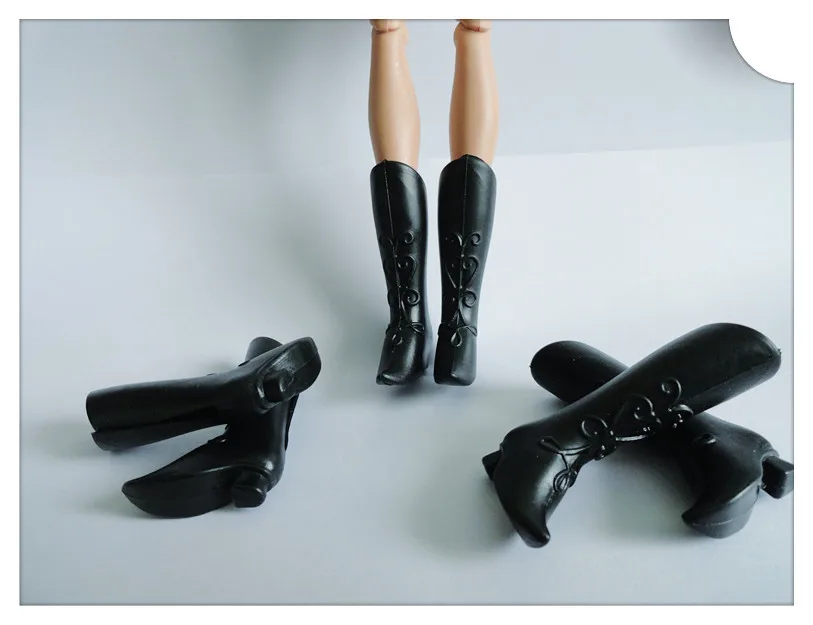 Модные Черные Декоративные ботинки для кукол с узором игрушки длинные 1/6 29 см