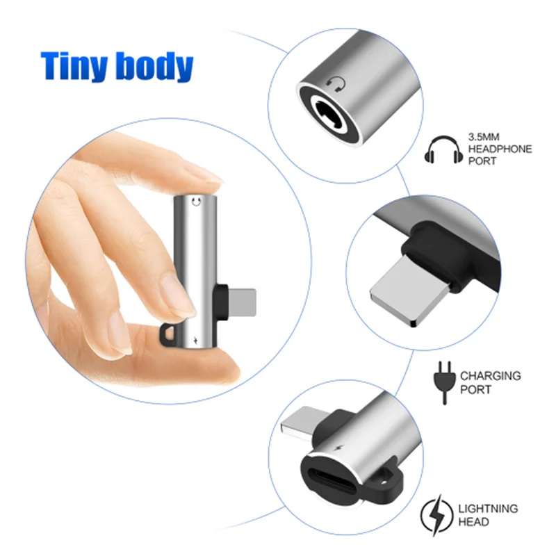 otg Converter for iphone X Adapter Lightning to 3.5mm Jack Headphone Charge Music Splitter 7 Plus 8 | Мобильные телефоны и