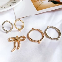 kc gold color plated rhinestone stud earrings accessories eardrop pendant jewelry component diy handmade material 6pcs