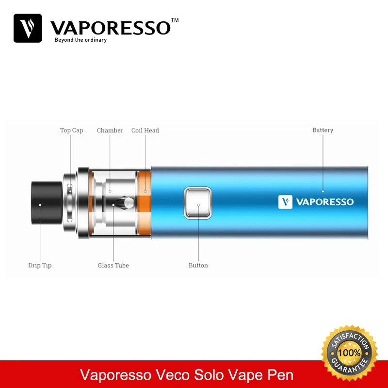 Электронная сигарета Vaporesso Veco Solo Vape Starter Kit 1500 мАч 2 мл емкость все в одном