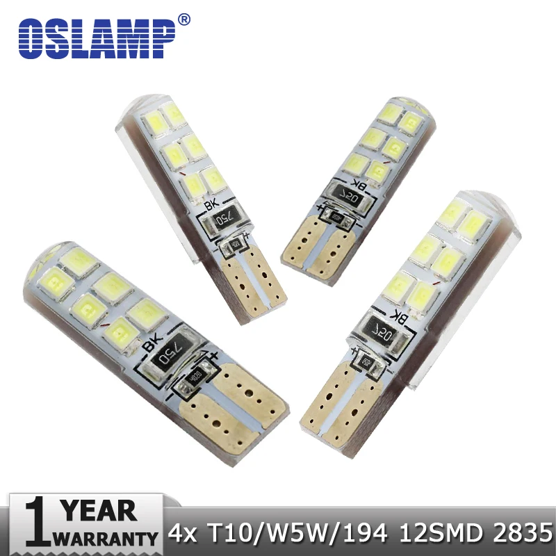 Oslamp 4 шт. T10 Canbus Светодиодная Лампочка W5W 192 SMD Автомобильная светодиодная