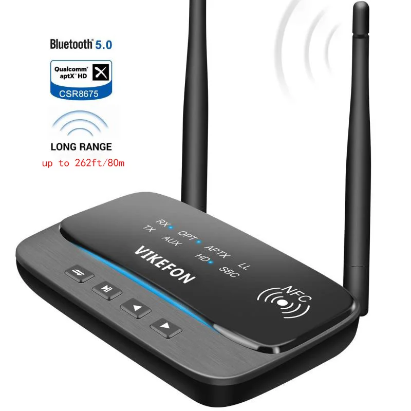 Приемник передатчик NFC Bluetooth 5 0 диапазон 3 футов/80 м музыкальный аудио адаптер для