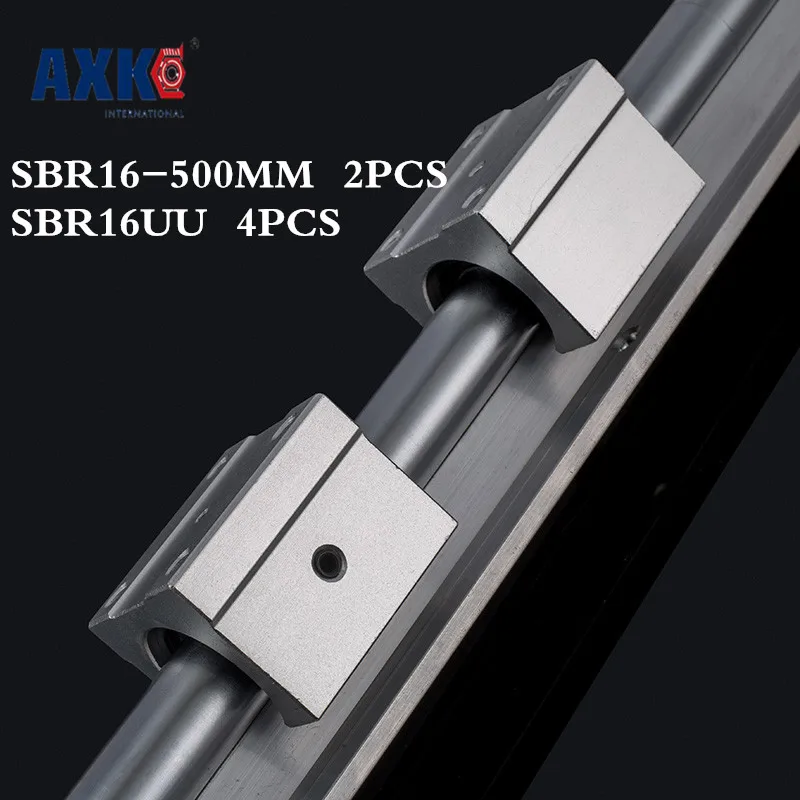 Axk 2 шт. Sbr16 500 мм линейная направляющая и 4 Sbr16uu линейные подшипники sbr16 Длина для