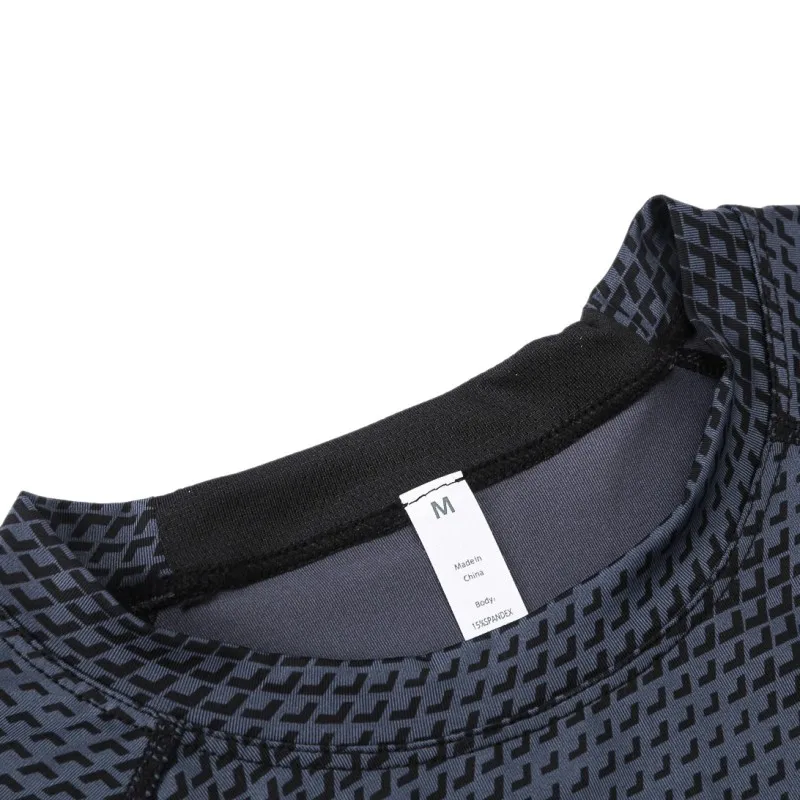 Men's 3D printing fitness running training long-sleeved tight-fitting sweat T-shirt men's shirt | Спорт и развлечения