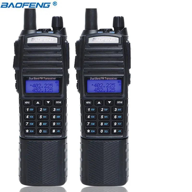 black 2 шт Baofeng UV-82 портативная рация 5 Вт 3800 мАч батарея двойной PTT 137-174/400-520 МГц UV 82 Ham Любительская портативная антенна с 2 NA-771 - Цвет: black