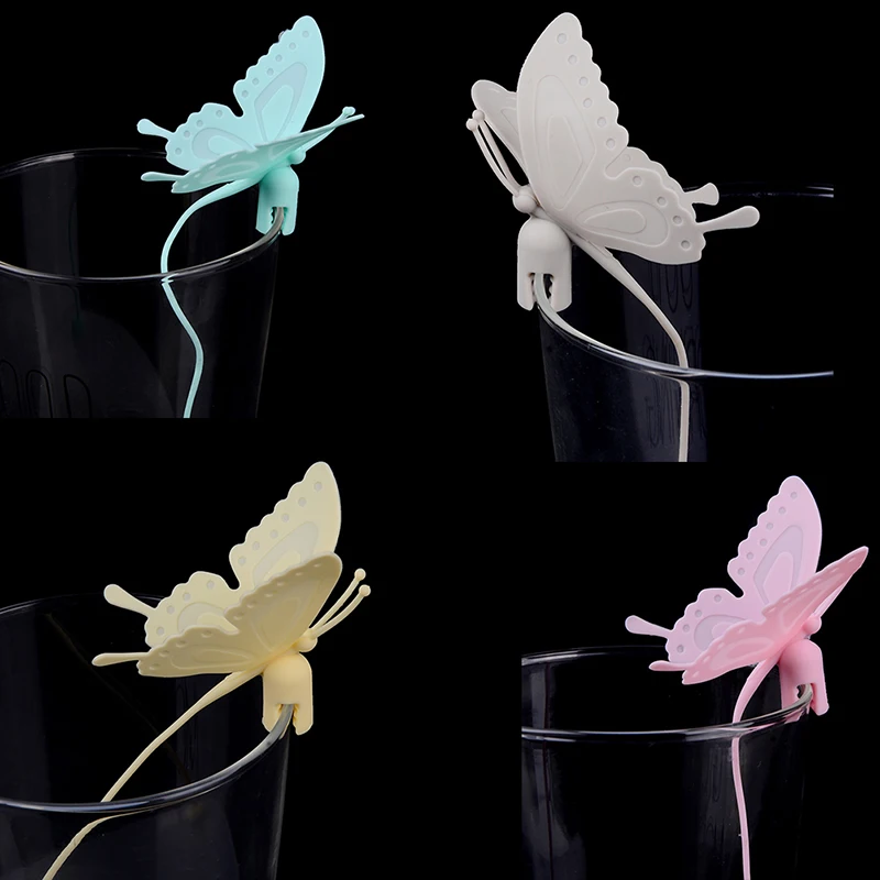 1PCS Butterfly Tea Bags Strainers Silicone Filter Infuser Silica Cute Teabags for &amp Coffee Drinkware | Дом и сад