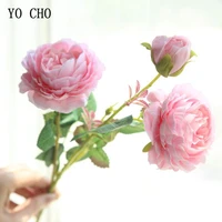 yo cho rose artificial flowers 3 heads pink white peonies silk flower wedding garden decoration fake flower bouquet peony color