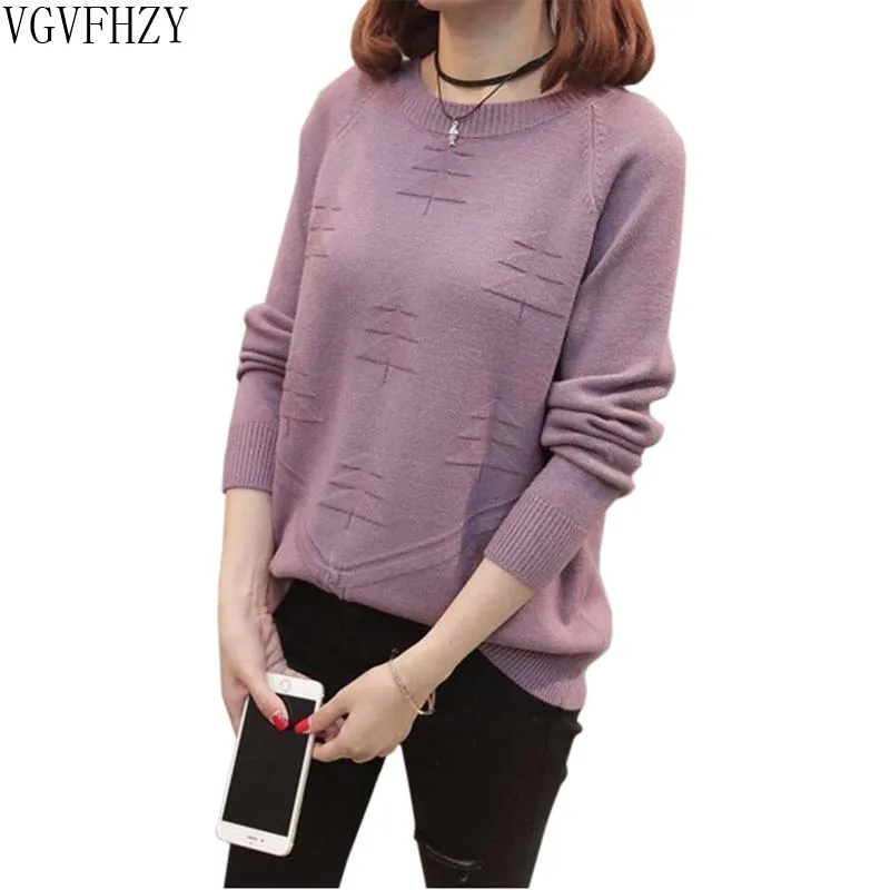 

Thick warm O neck sweater women 2018 autumn winter jumper long sleeve knitted sweaters and pullovers Loose female tops LY1309