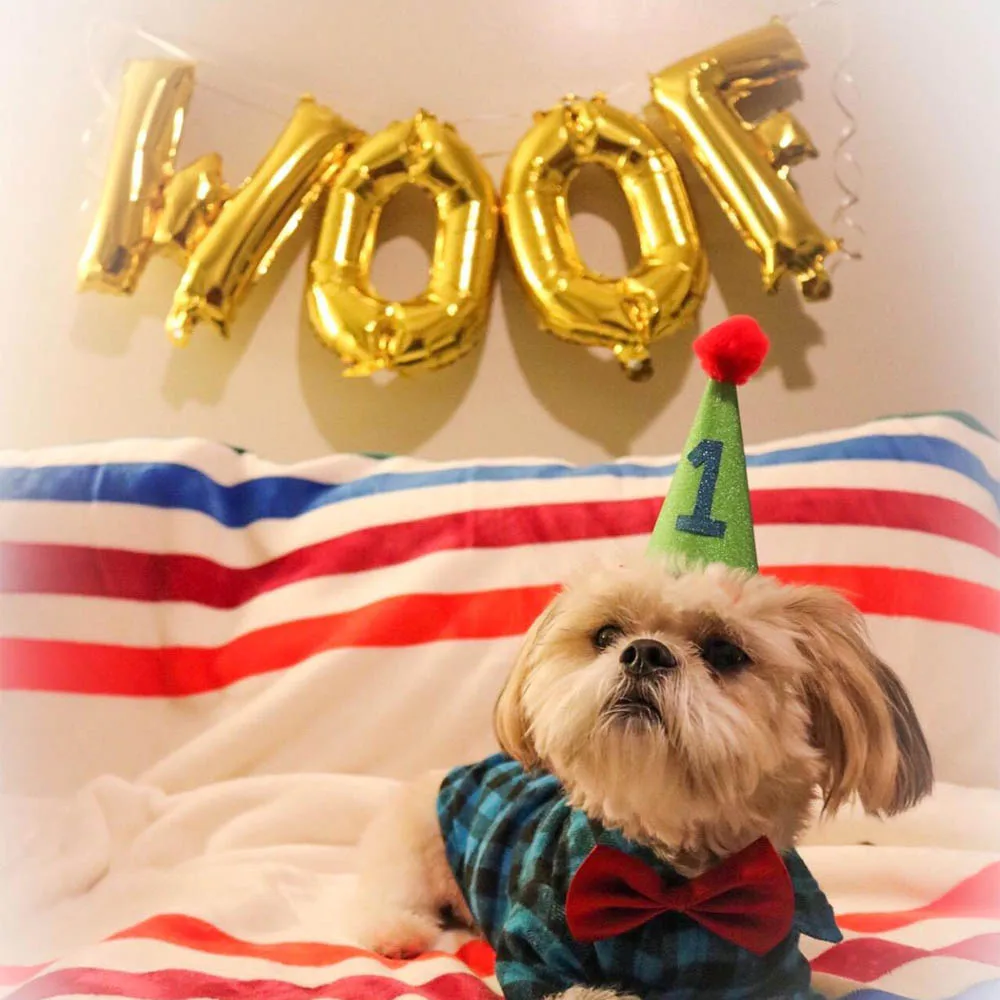 10 шт 12 дюймов собака с днем рождения латексный шар золото 16 WOOF фольга Balony