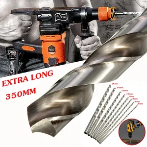 Сверло из быстрорежущей стали, диаметр 6-16 мм, удлиненное, 350 мм, для сверления пластикаметалладерева