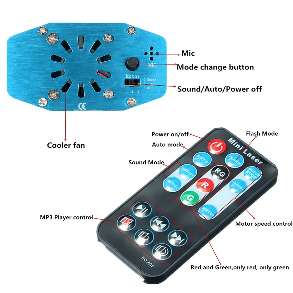 Высокое качество активация звука сценический лазерный Звездный проектор для