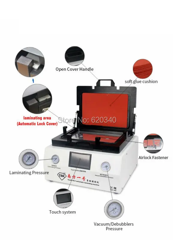 

New TBK-808 Automatic Bubble Removing Laminating Machine+5 in1 Frame Separator machine+ Automatic OCA Film Laminating Machine