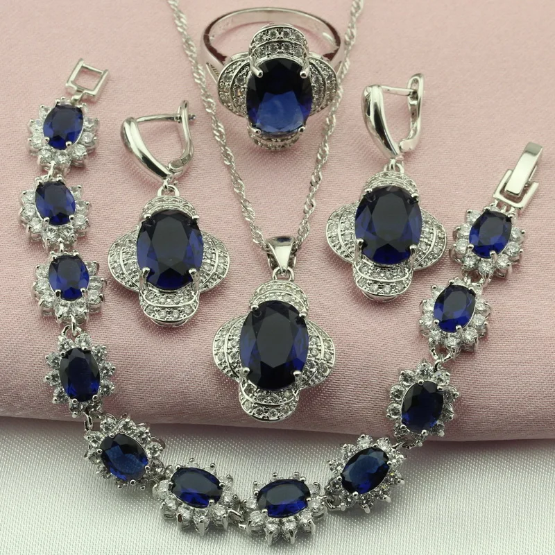 Модные свадебные ювелирные наборы для женщин серьги подвески браслет кольцо