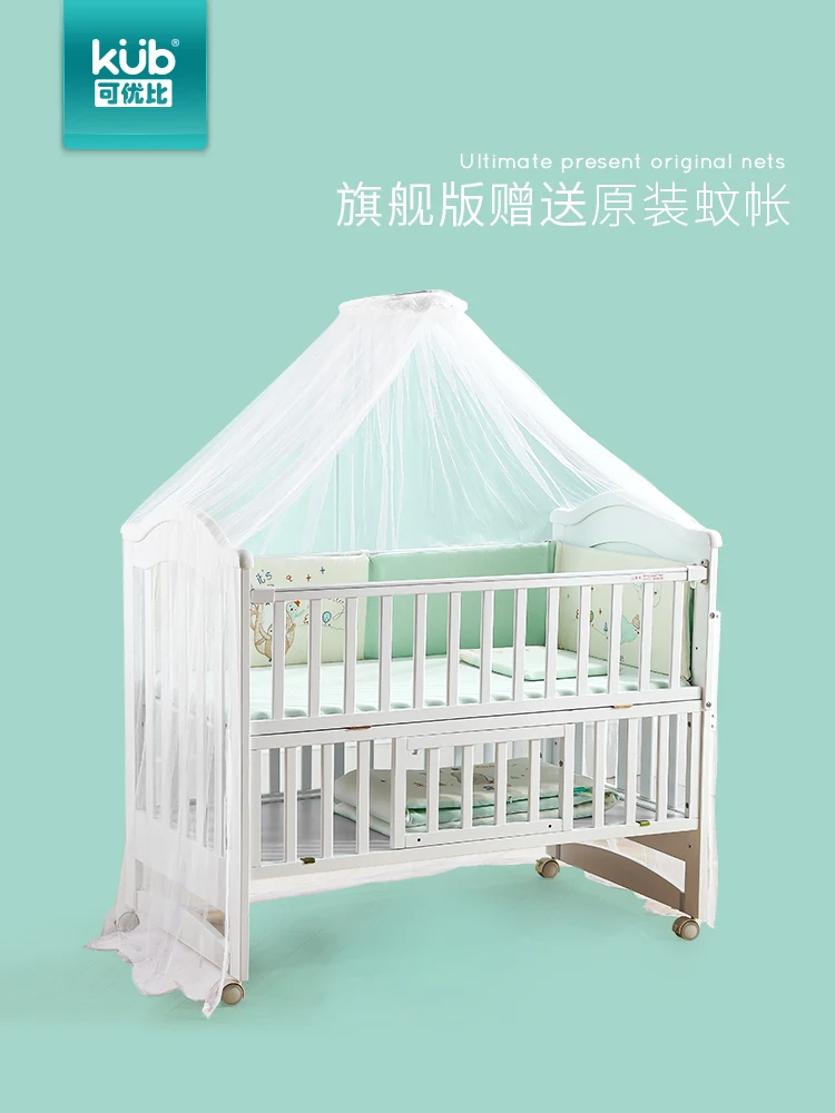 Многофункциональная музыкальная кровать Babyfond из цельного дерева для новорожденных, кровать-колыбель с роликом, детская кроватка с большим пространством