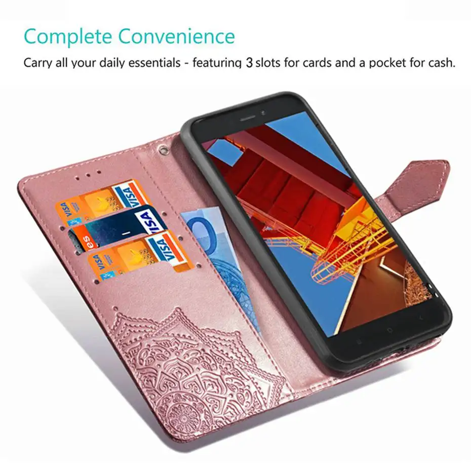 Чехол-книжка Redmi GO с 3D тиснением и мандалой для Xiaomi Redmi GO из искусственной кожи, кошелек, умный чехол для телефона, чехол для Xiaomi Redmi GO fundas