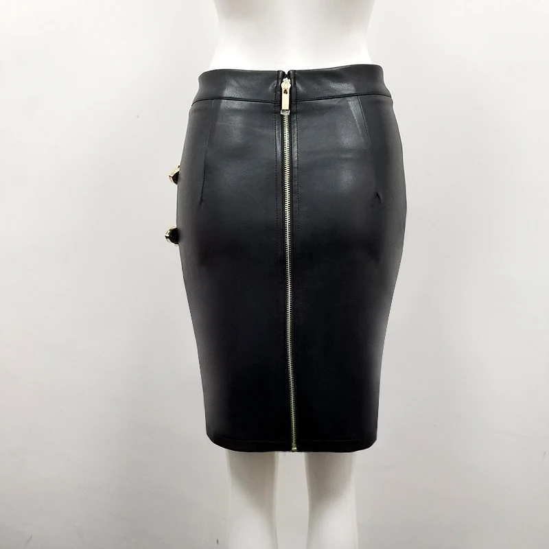 

Summer Fashion Sexy Black Leather Skirt 2019 Party Pencil Skirt
