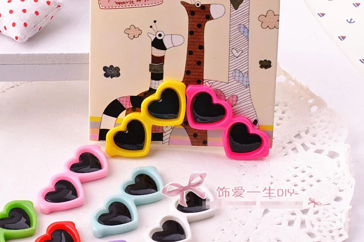 10pcs/lot flat back resin colorful love shape glass Scrapbook Embellishment DIY Phone Decoration 16*40mm | Украшения и аксессуары