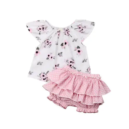 В наличии Одежда для новорожденных и маленьких девочек топы с цветочным рисунком