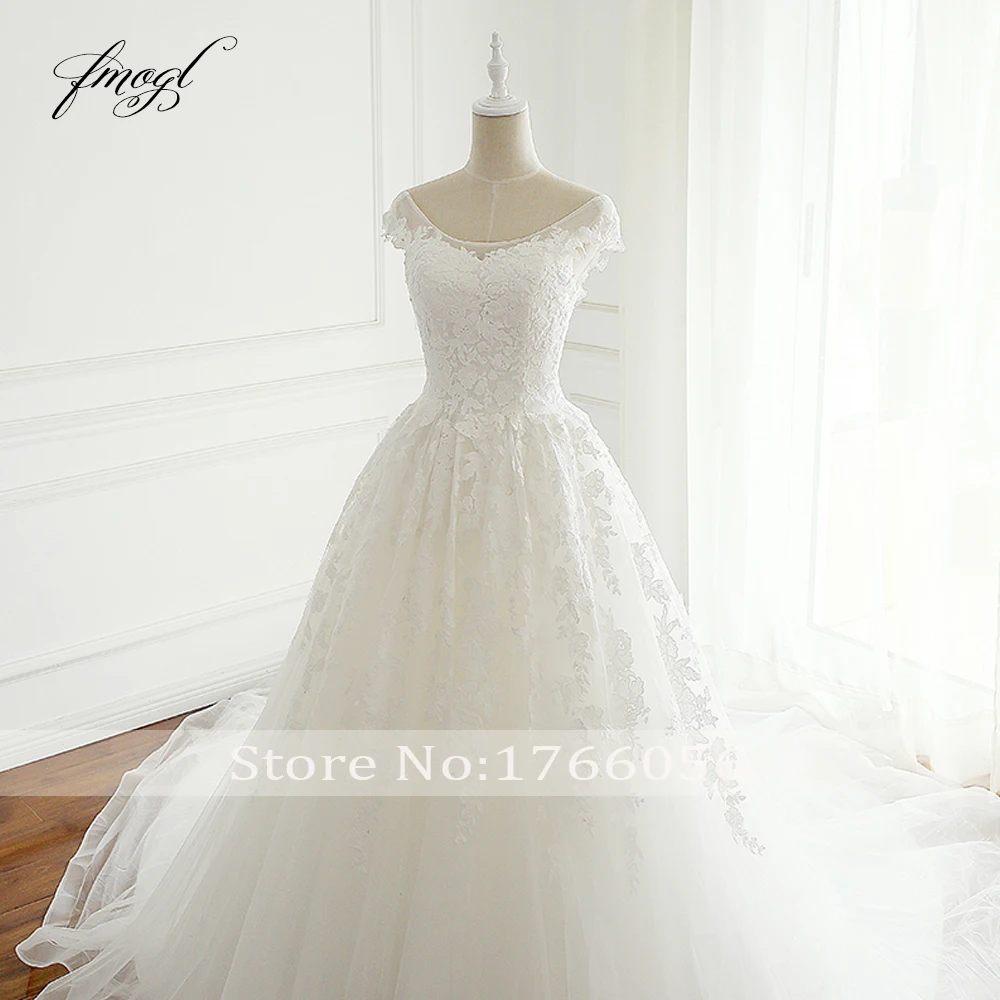 Женское свадебное платье Fmogl ТРАПЕЦИЕВИДНОЕ с рукавами крылышками модель 2019|princess