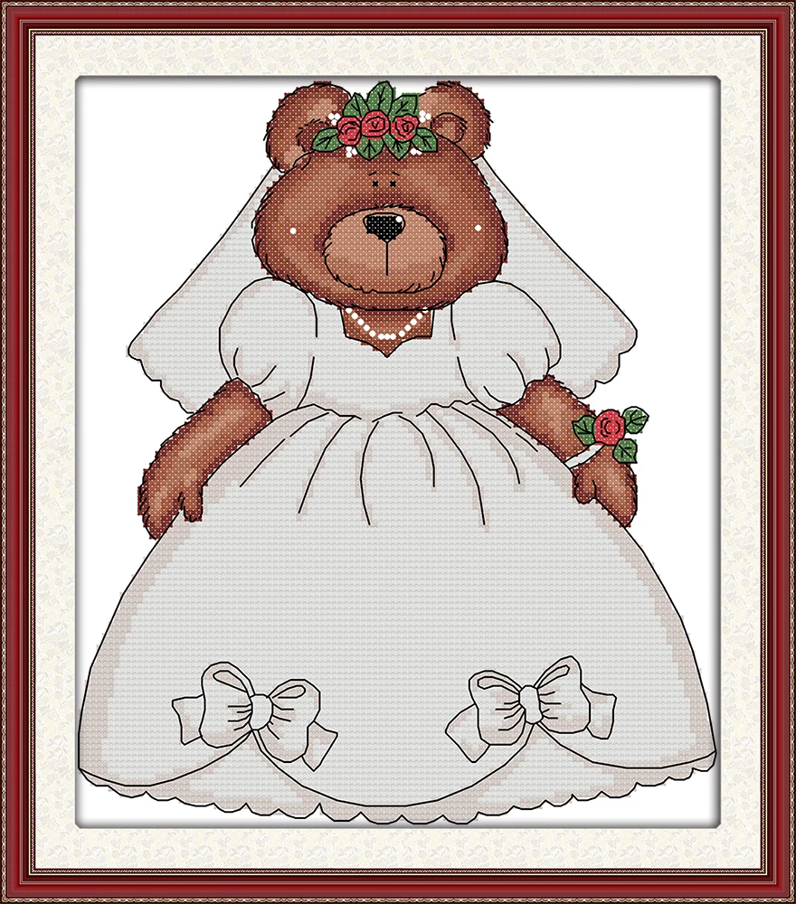 Набор для вышивки крестиком Bear bride мультяшный свадебный набор рукоделия сделай