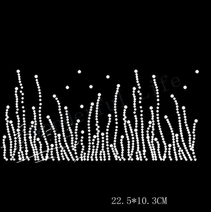 

Бесплатная доставка, водная трава, белые полоски, точка для одежды, горячая фиксация, переводной дизайн Rhiestone для использования на одежде