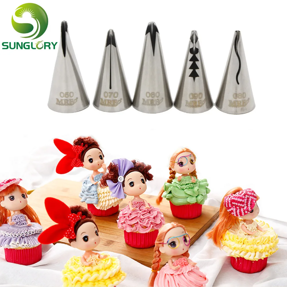 5 шт. кондитерские насадки из нержавеющей стали для украшения торта