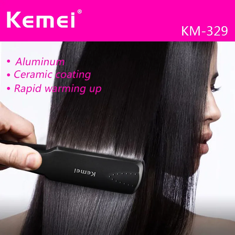 Kemei km 329 выпрямитель для волос Турмалин Керамическая нагревательная пластина