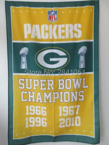 Green Bay Packers Super Bowl чемпионов Американский Крытый Баскетбол Колледж флаг 3x5