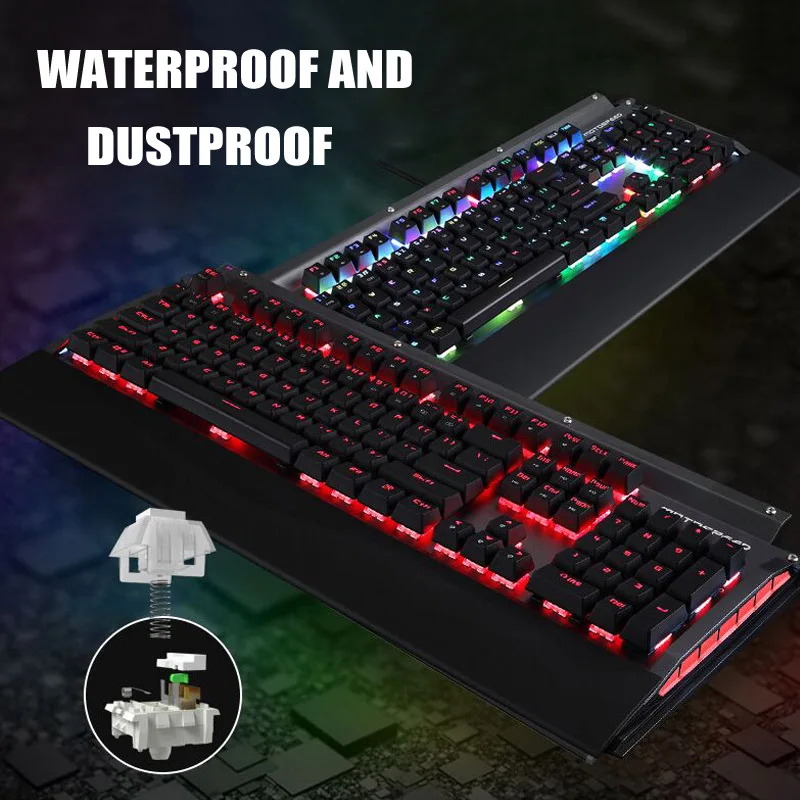 Механическая клавиатура RGB 104 клавиши USB 2 0 Kailh Box Switch Проводная быстрая скорость