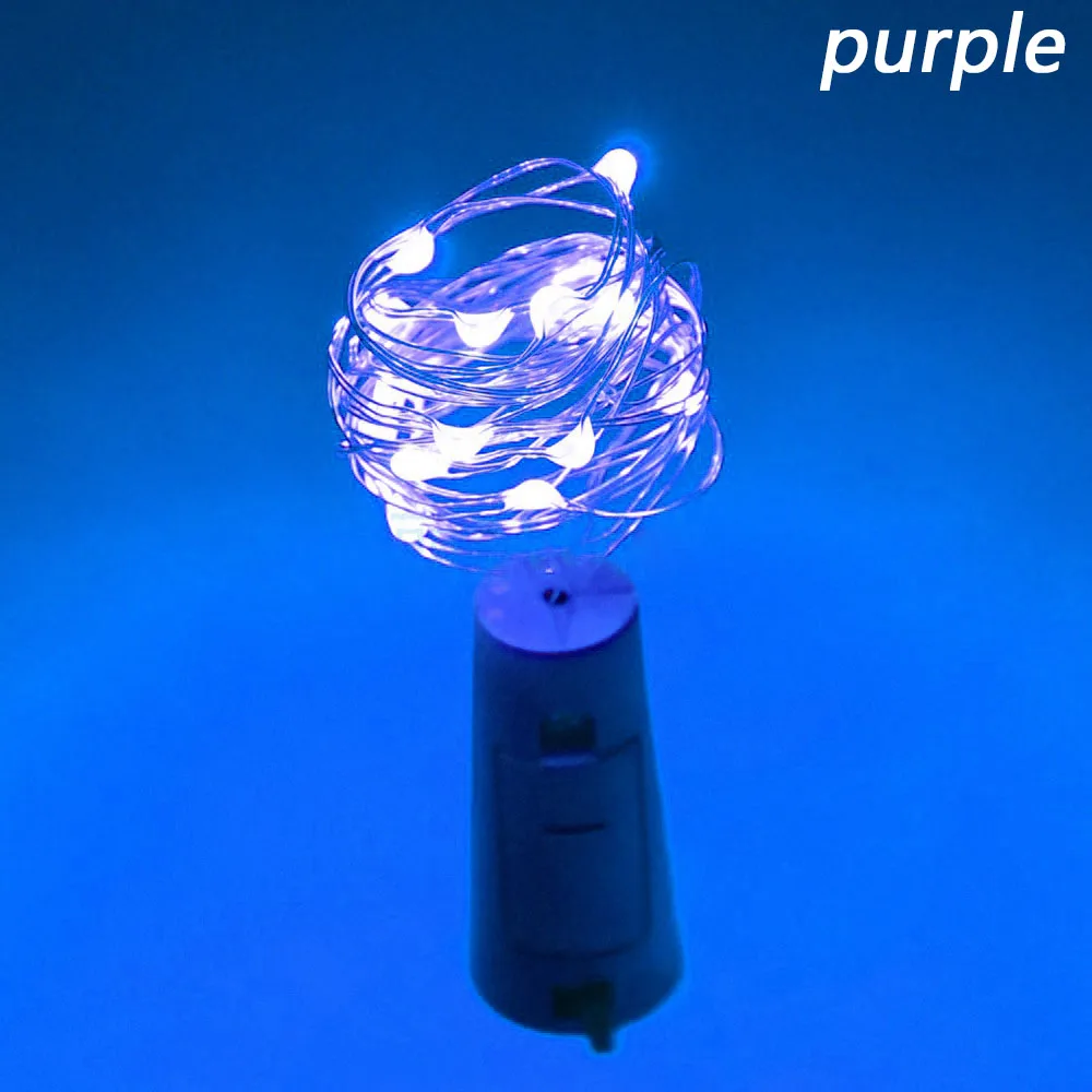 purple Z10 2 м 20 светодиодный светильник в форме пробки бутылка затвор свет стекло вино светодиодный светильник s для бара Рождество Свадьба украшение дома 5 цветов - Испускаемый цвет: purple