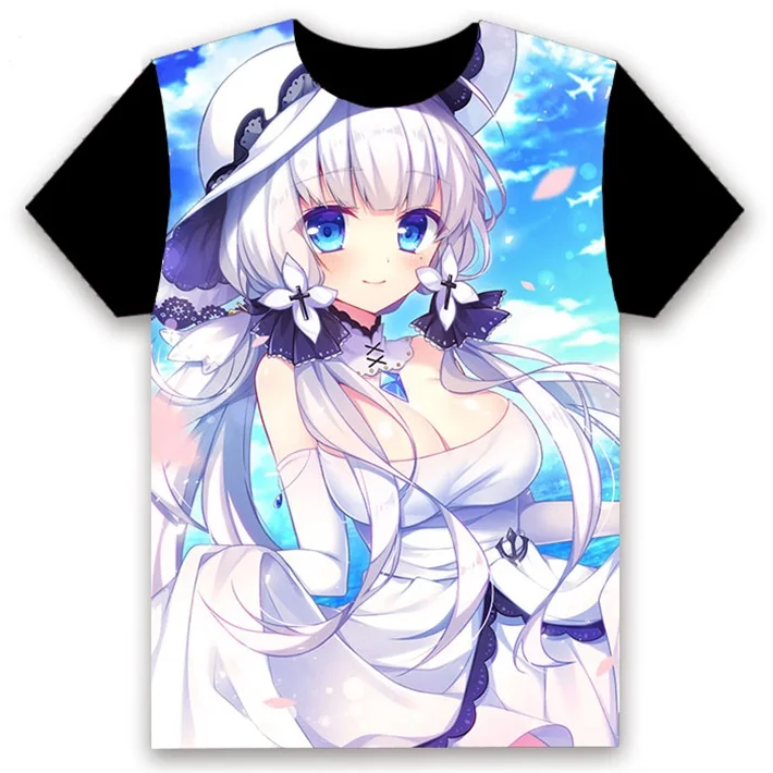20 Мужская футболка Аниме игры Azur Lane akagi kaga illustrious Printed cosplay с коротким рукавом унисекс черные футболки топы Летняя одежда - Цвет: 20