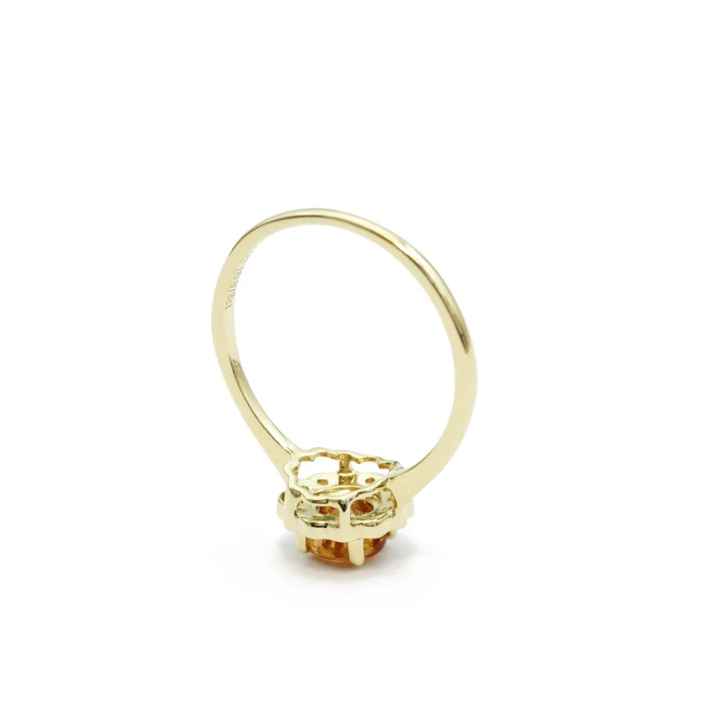 LASAMERO круглый вырез 0.65ct Природный бриллиантовый боковой камень Halo 18k розовое