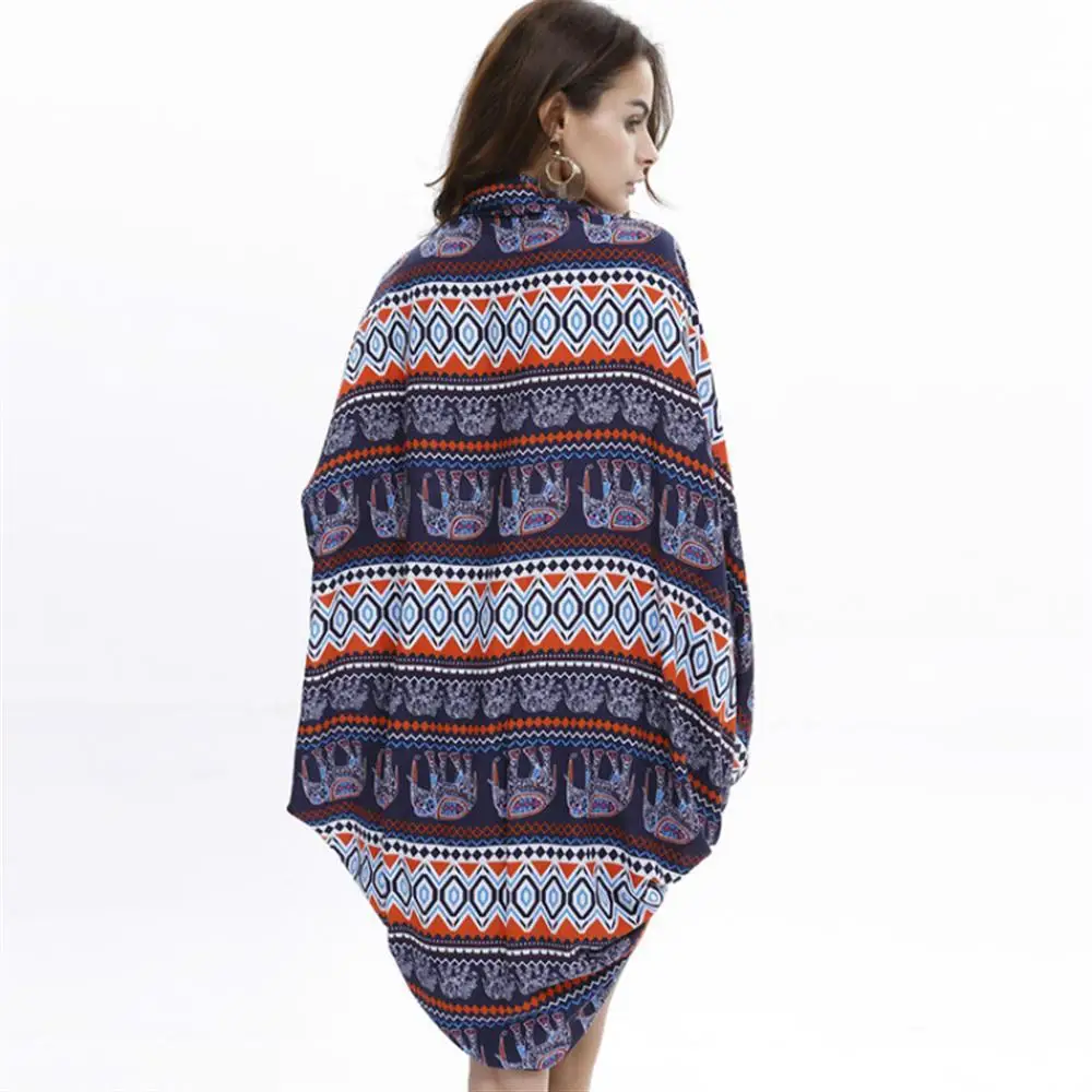 2018 Европа пляж Полотенца шаль блузка кардиган летом Винтаж с цветочным принтом