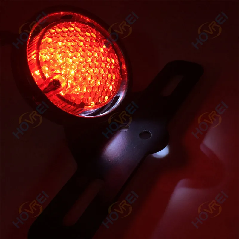 Universal Motorcycle retro LED Taillight brake light License Number Plate Light stop lamp for Harley Honda Cafe Racer |