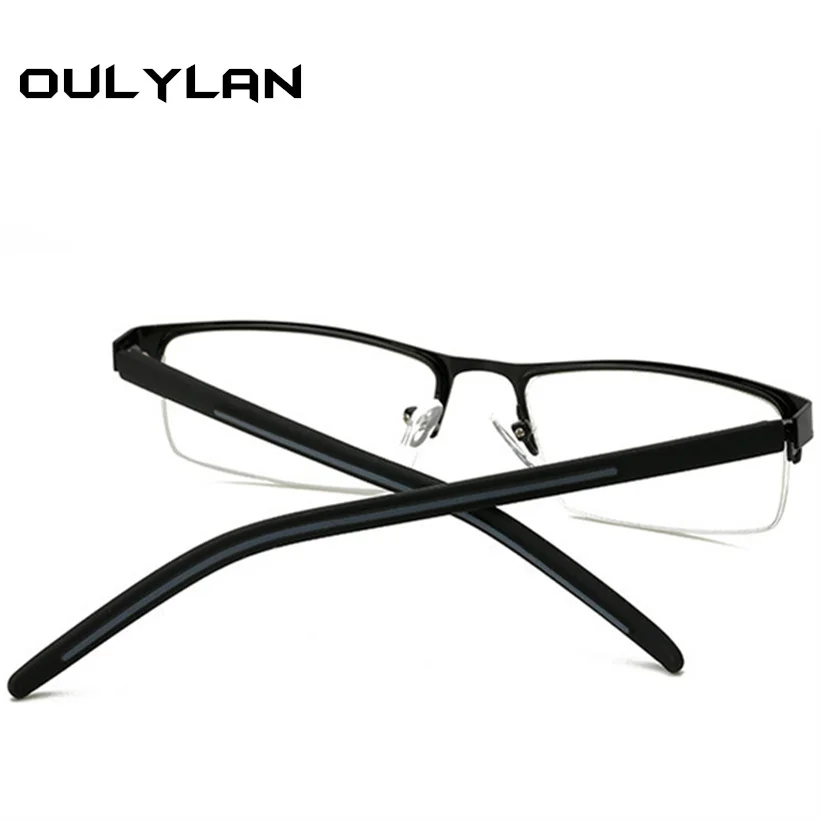 Oulylan, мужские деловые очки, металлическая полуоправа, очки для чтения, женские очки для дальнозоркости с рецептом+ 1,0 2,0 3,0 4,0