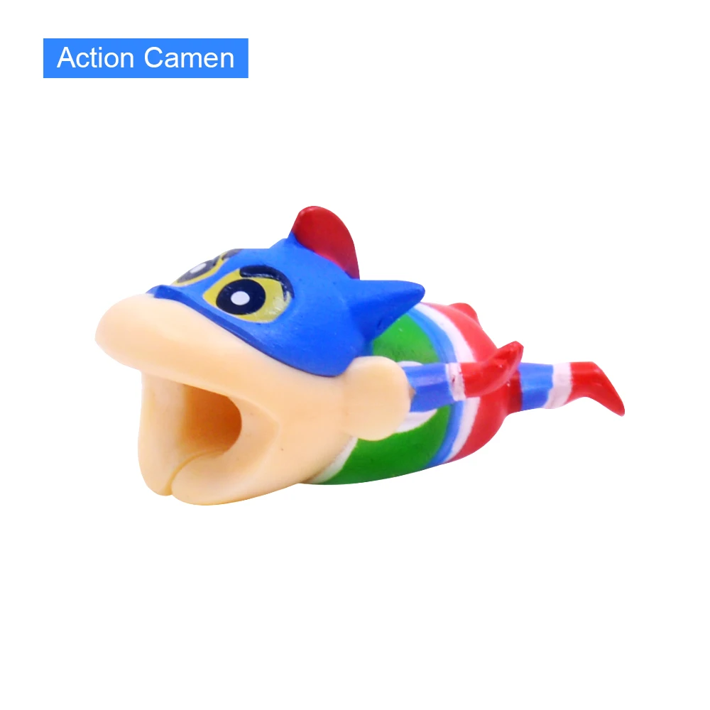 Action Caman CHIPAL милый мультфильм животных укуса провода намотки для iPhone 6 6S 7 8 Plus X XS Max XR защита для usb-кабеля Органайзер кусачки - Цвет: Action Caman