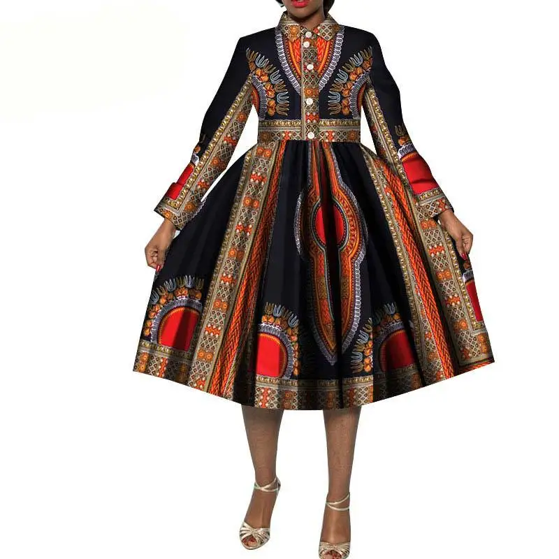 

2019 new elegent fashion style african cotton women plus size dress XS-6XL