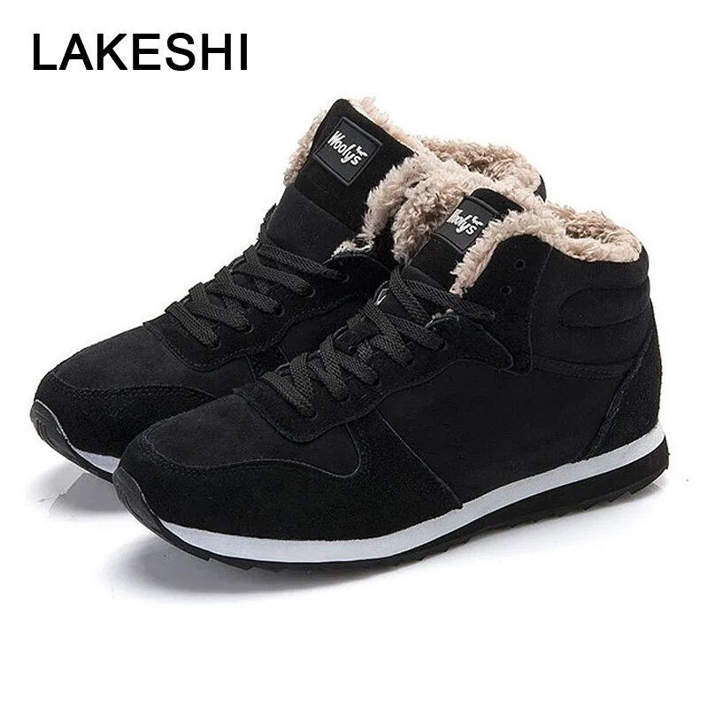 

LAKESHI Warm Fur Snow Boots Fashion Women Boots Lace-up Ankle Boots Women Work Female Shoes Winter Shoes Round Toe Ladies Shoes