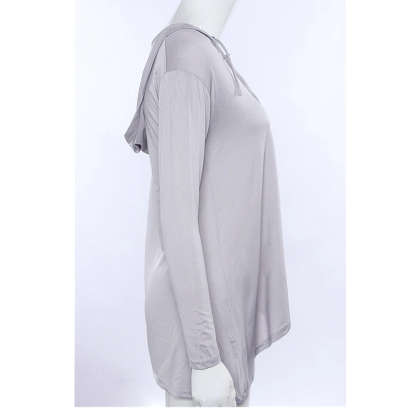 Для женщин футболка с длинными рукавами Осень 2016 повседневное v образные вырезы