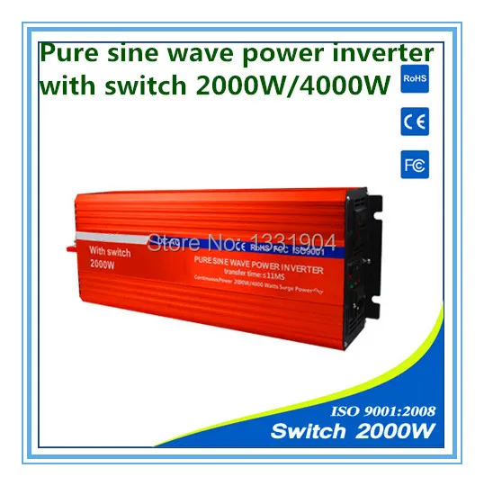 

2000W pure sine wave inverter DC24V to AC220V inverter,solar power inverter with auto transfer switch,car inverter
