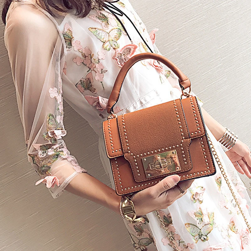 Otherchic ручка сверху дизайнер Сумки универсальные коробка на плечо цепи сумка