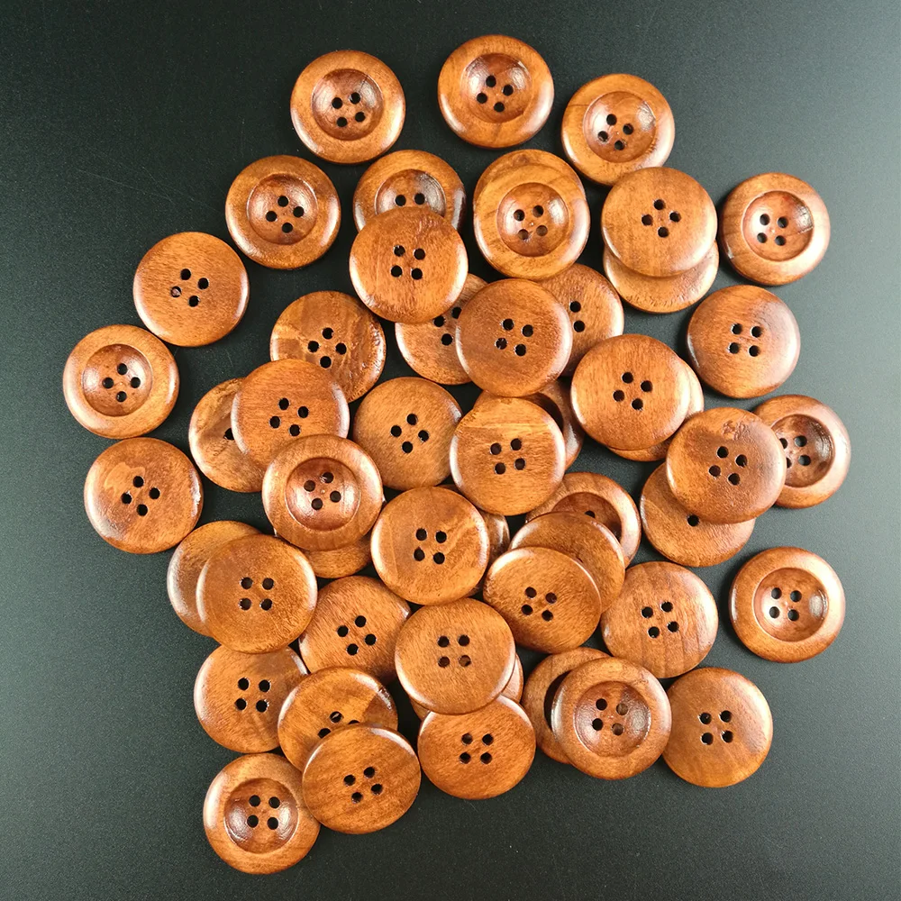 20 шт Новые 25 мм круглые деревянные кнопки 4 отверстия смешанные для шитья