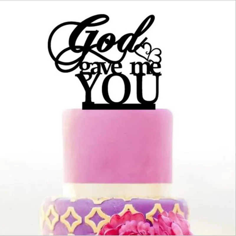 &quotgod gave me you&quot Cake Topper for Birthday Custom Lettering Baby Shower Decorations | Decorating Supplies