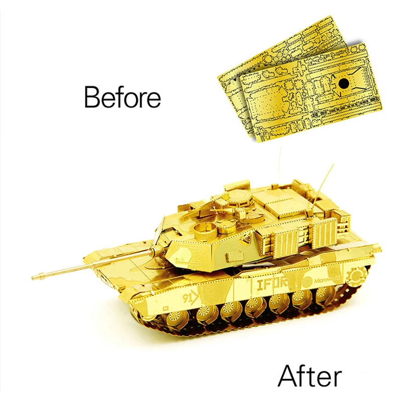 Microworld 3D металлические модели M1 Abrams Танк модель DIY лазерная резка головоломка